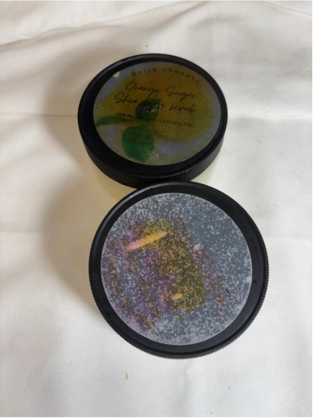 Bellas Beauty Orange Sugar Shea Body Scrub Vegan Natural Lot of 2 #V57P